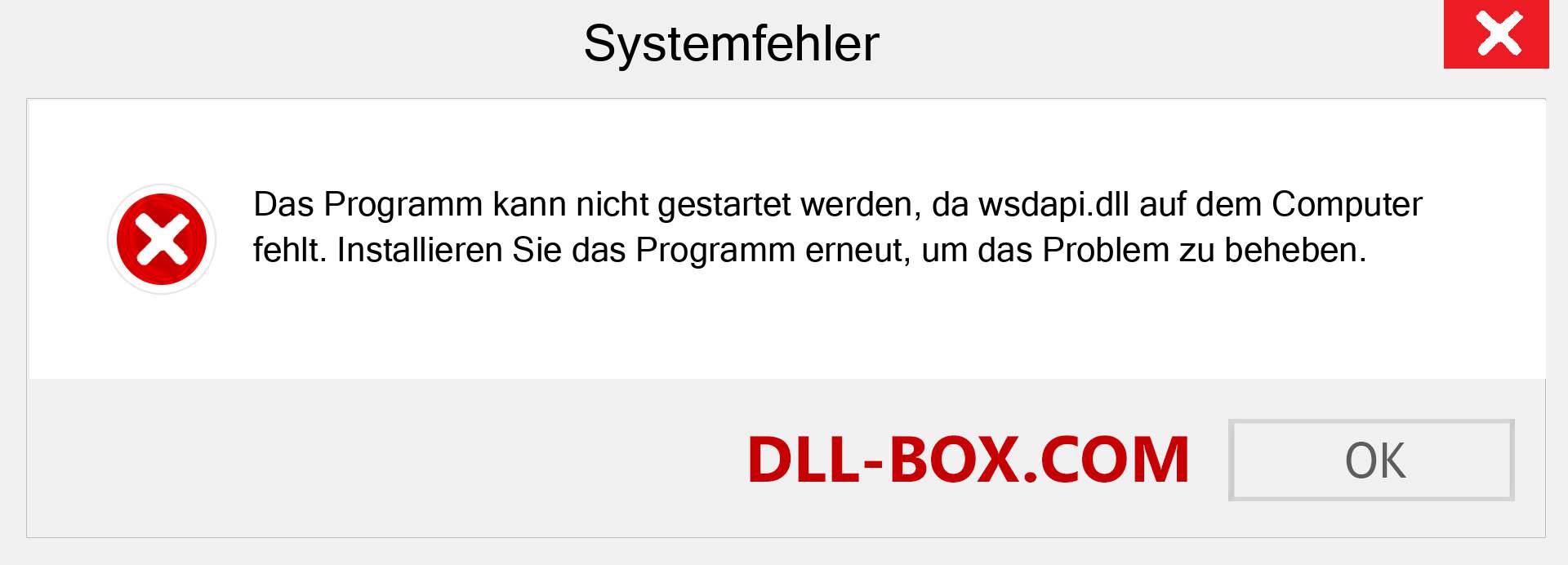 wsdapi.dll-Datei fehlt?. Download für Windows 7, 8, 10 - Fix wsdapi dll Missing Error unter Windows, Fotos, Bildern